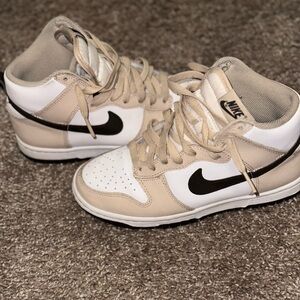 Nike Women's High-Top Sneakers - White and Beige